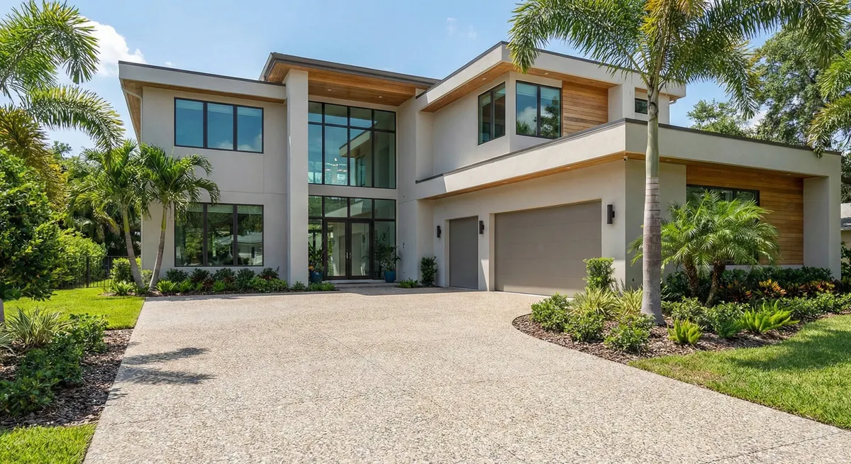Modern home with concrete driveway in Altamonte Springs