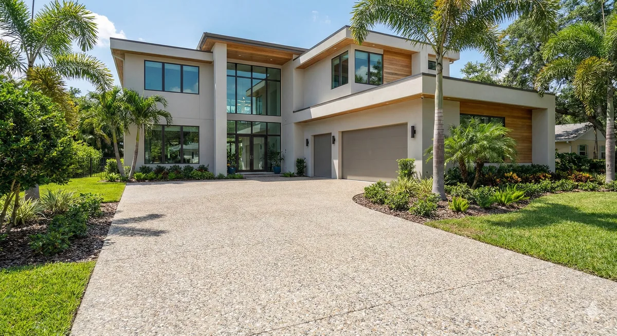 Modern home with concrete driveway in Altamonte Springs