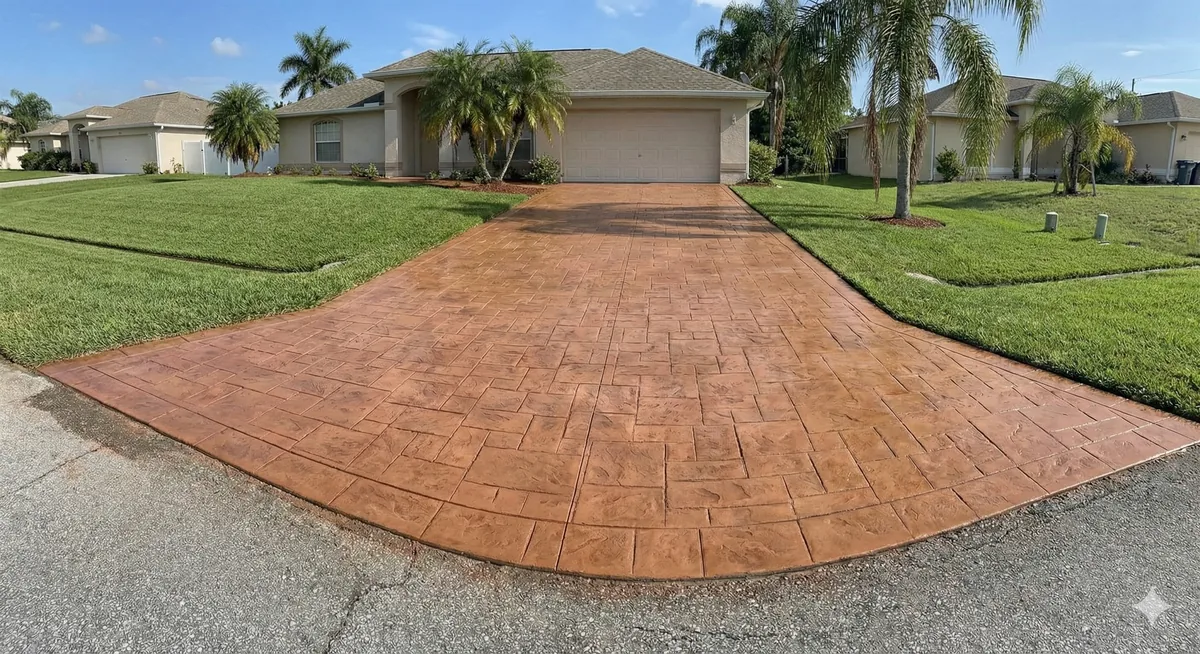 Beautiful new concrete driveway in Winter Park