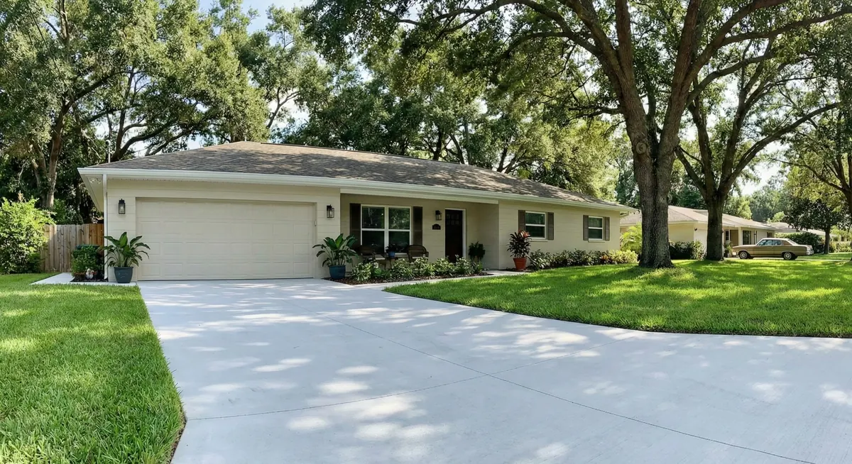 Classic home with new concrete driveway in Longwood
