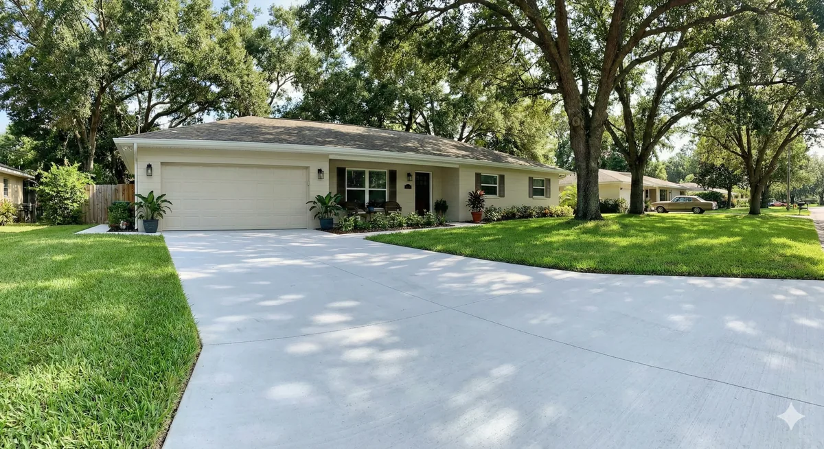 Classic home with new concrete driveway in Longwood