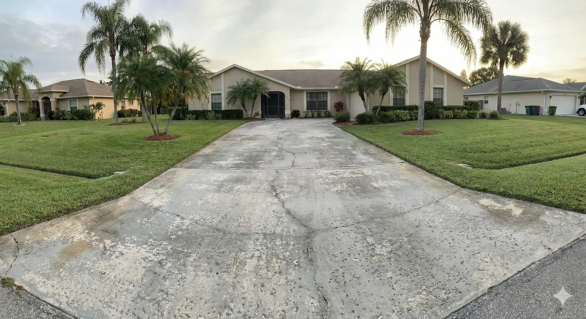 Old driveway before replacement in Maitland